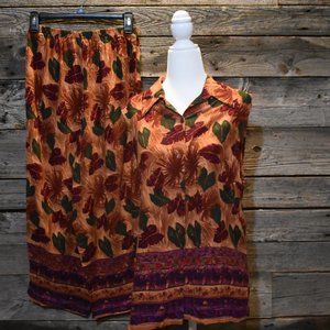 VTG Africa Safari Floral Pajama Set Petite Large
